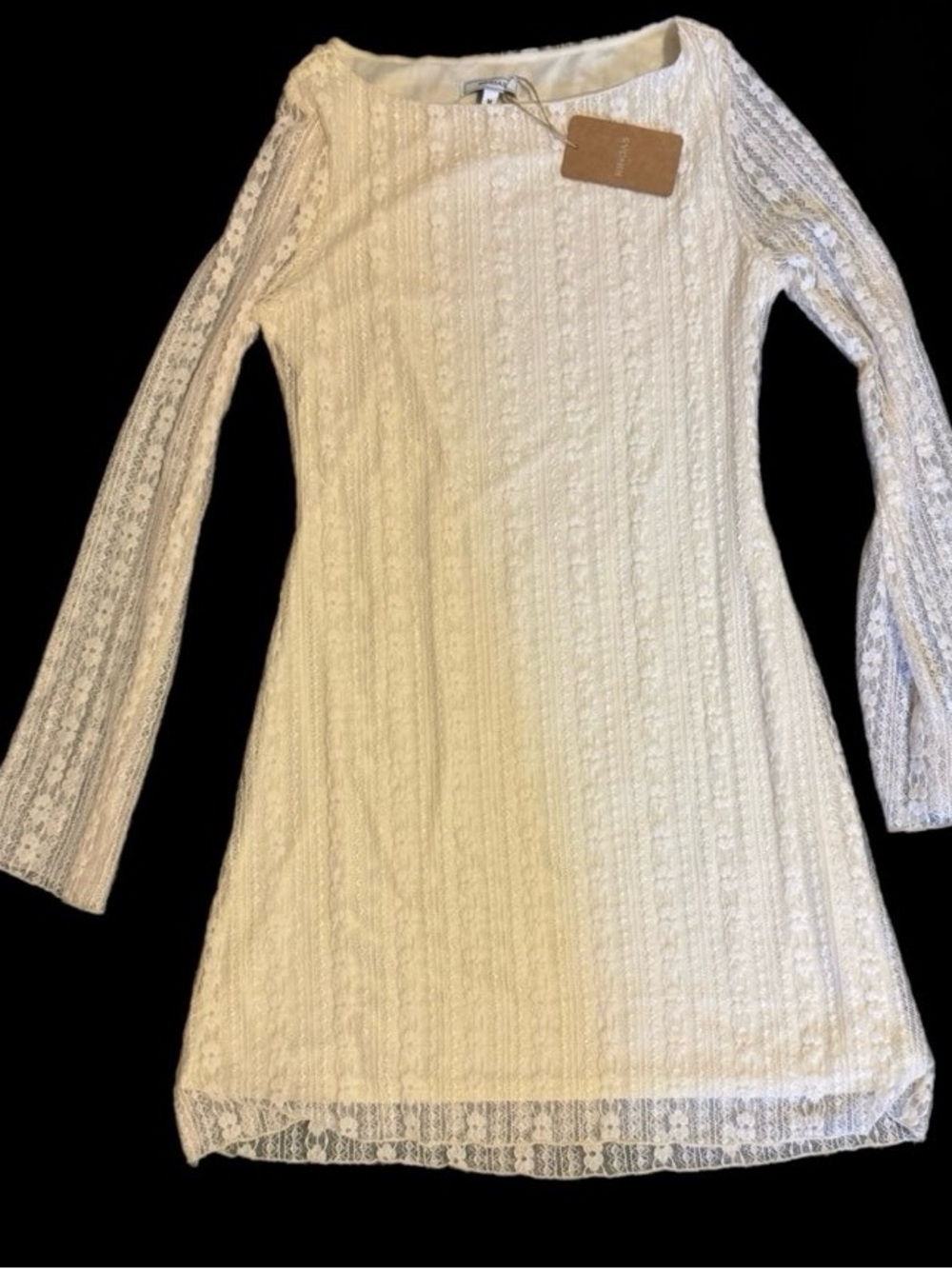 Boho NWT White Lace Long Sleeve  Dress